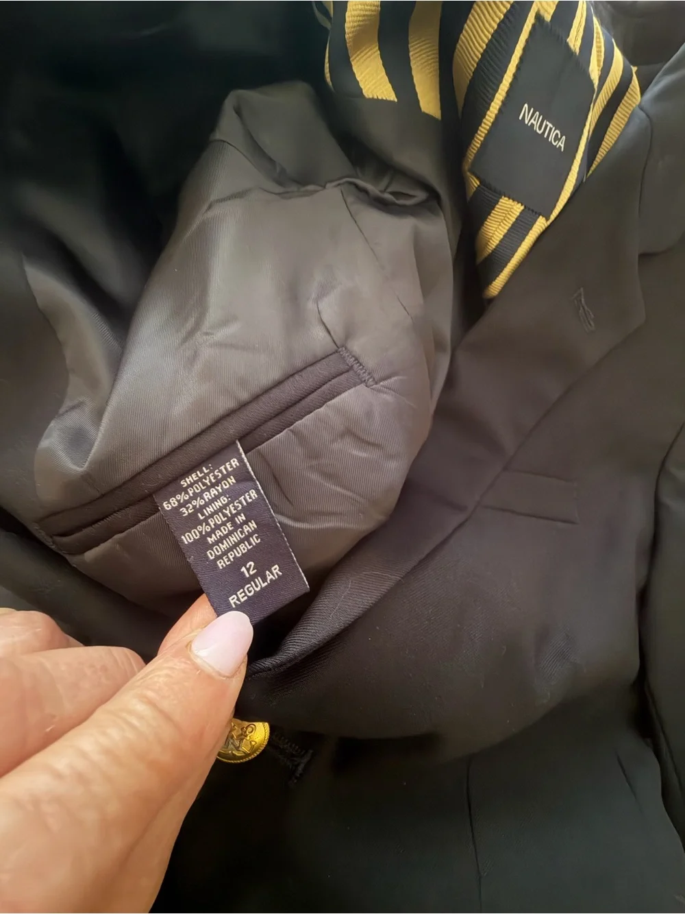Nautica Navy Boys Dark Blue Blazer with Gold Buttons in size 12